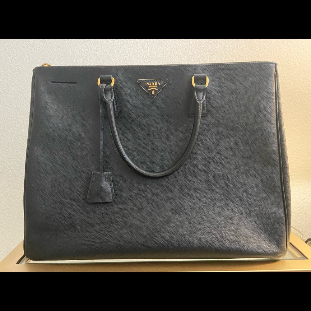 Prada Saffiano Lux Extra Large Galleria Double Zip Tote
